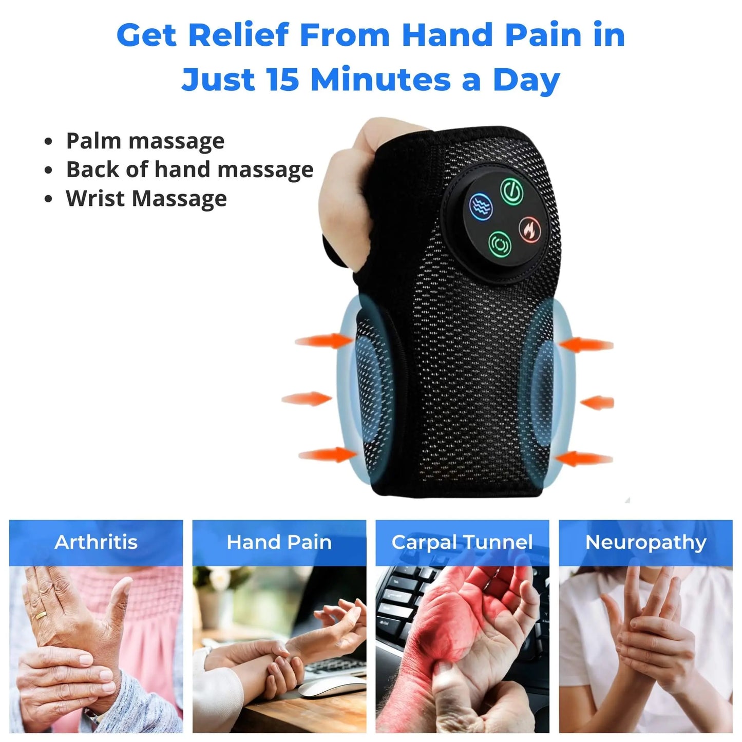 Hand & Wrist Massager with Heat Therapy