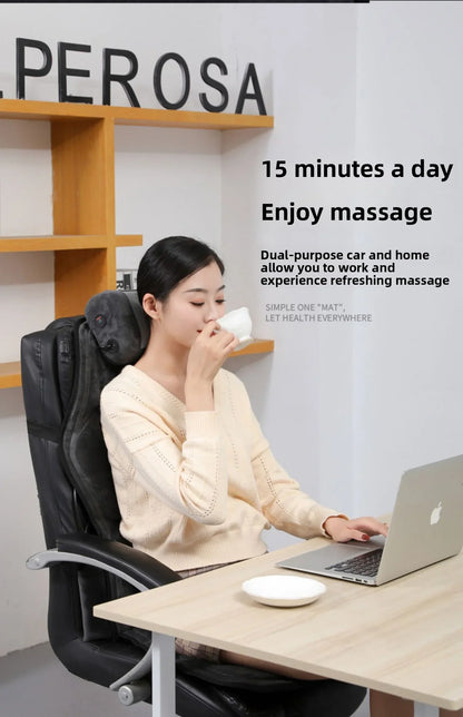 Shiatsu Full Body Back Massager with Heat & Adjustable Seat – Stress & Pain Relief Cushion