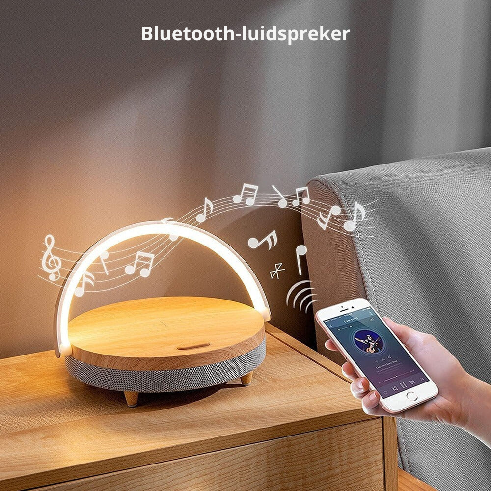 3-in-1 LED Lamp, Bluetooth Speaker & Wireless Charger | Smart Desk Light