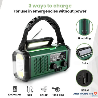 Professional Emergency Radio – Solar & Hand Crank Survival Gear