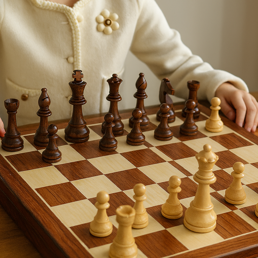 Wooden Chess Set – Tournament Grade Folding Board with Handcrafted Pieces