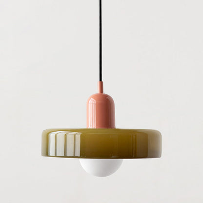 Coloured Glass Pendant Light – Elegant Bauhaus-Style Hanging Lamp for Living Room & Dining Area