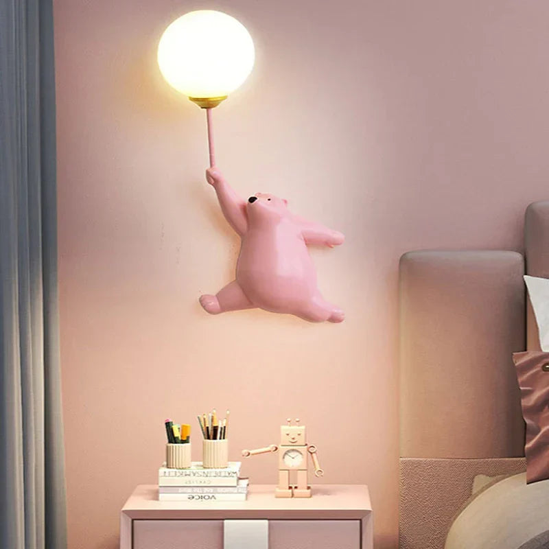 Kids Cartoon Wall Light with 3D Moon – Soft LED Night Light for ...