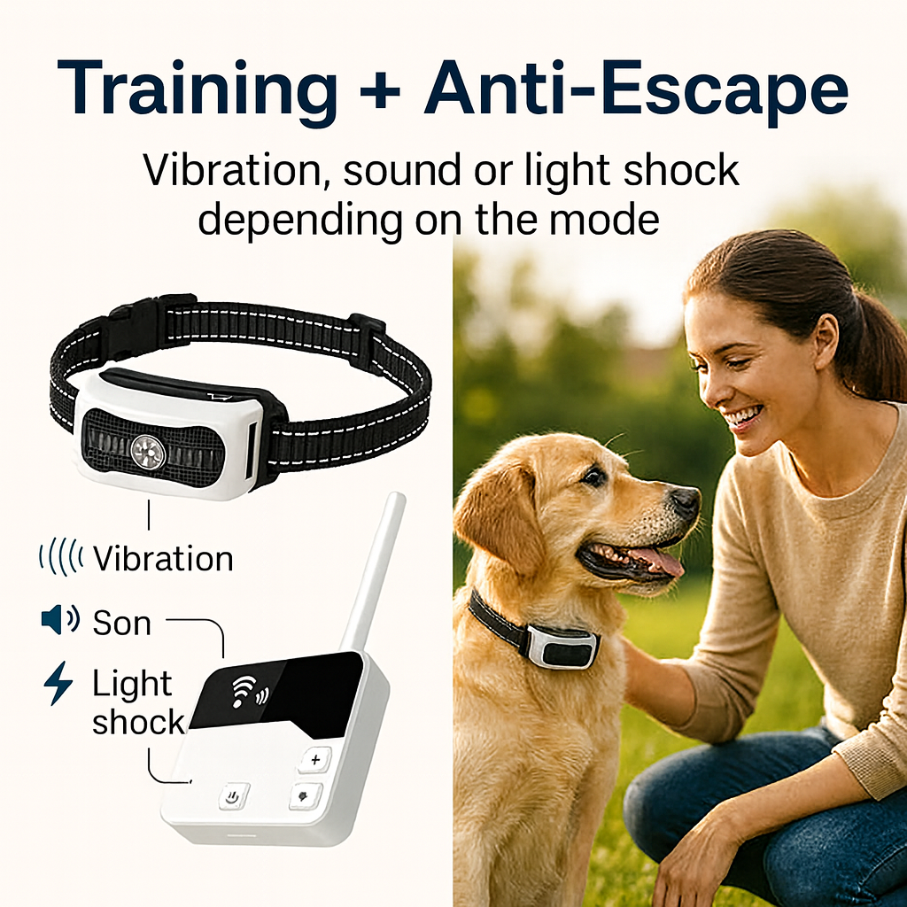 Wireless Dog Fence with Training Collar – 2-in-1 Electric Containment System for Safe Dog Boundaries
