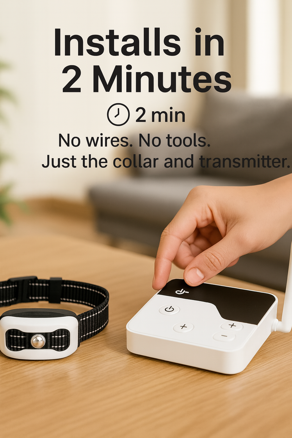 Wireless Dog Fence with Training Collar – 2-in-1 Electric Containment System for Safe Dog Boundaries