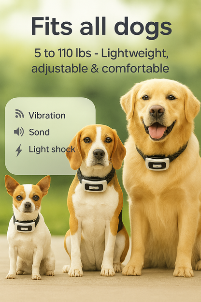 Wireless Dog Fence with Training Collar – 2-in-1 Electric Containment System for Safe Dog Boundaries