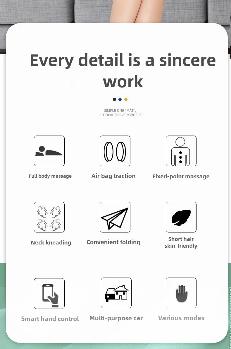 Full Body Shiatsu Back Massager with Heat – Deep Kneading Seat Cushion