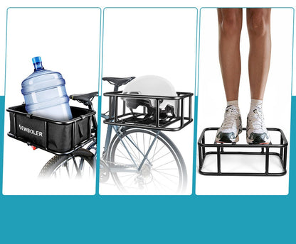 Heavy-Duty Rear Bike Basket with Rack – Large Metal Bicycle Carrier for Groceries, Commutes & E-Bikes