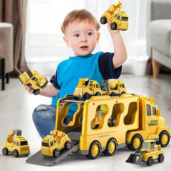 Double-Decker Toy Truck with Mini Cars & Music