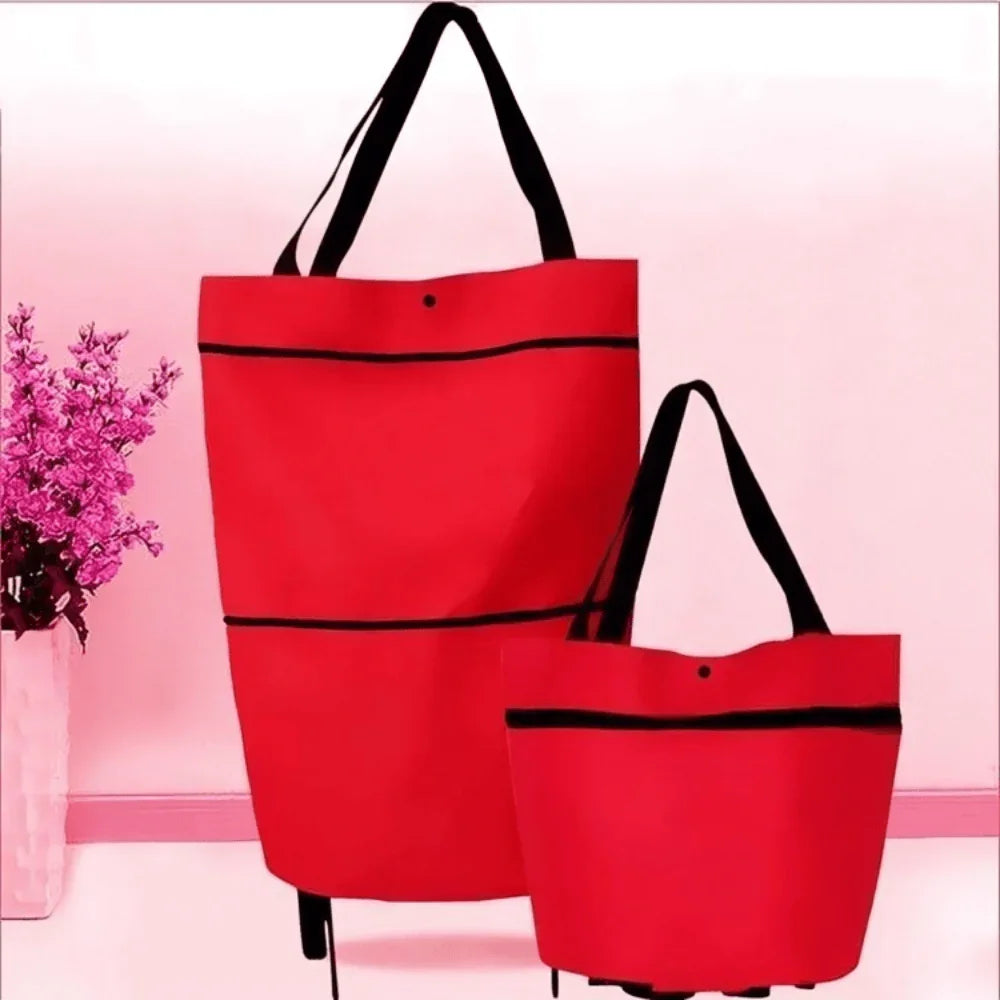 Foldable Shopping Trolley Bag with Wheels – Eco-Friendly, Compact & Lightweight