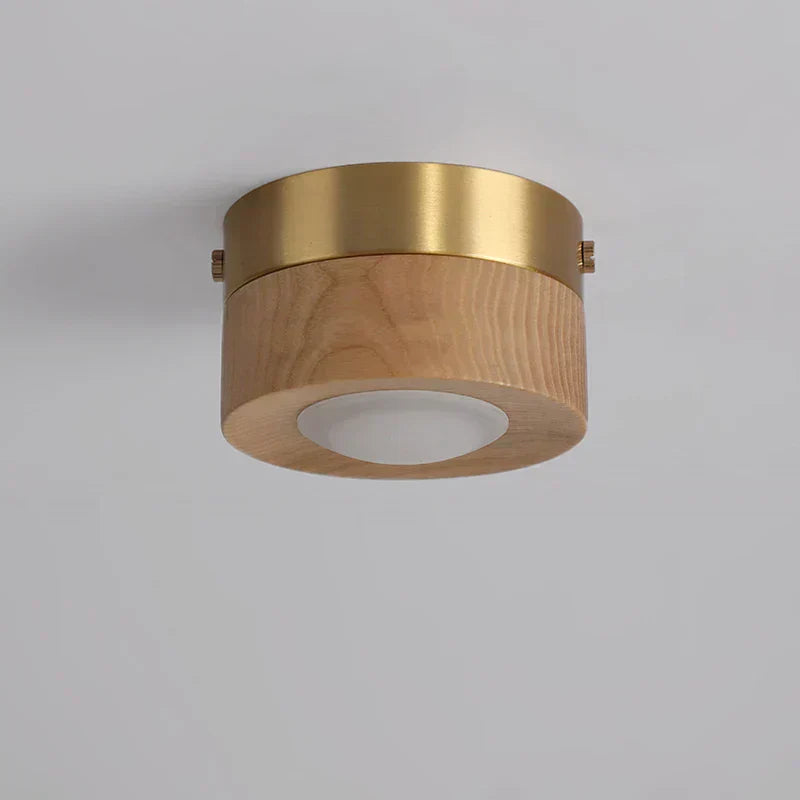 WoodenGlow - Walnut Ceiling Light with LED Spotlight