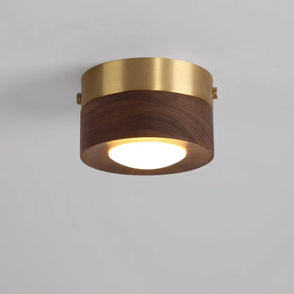 WoodenGlow - Walnut Ceiling Light with LED Spotlight
