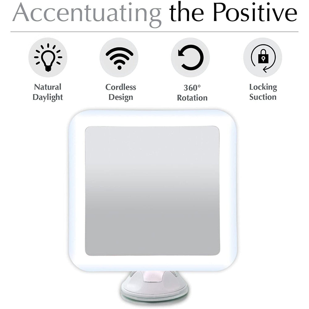 GlowView 10X Lighted Magnifying Mirror with LED & Suction Mount – Portable Makeup Mirror