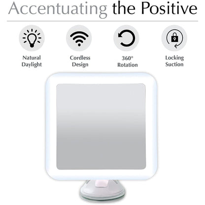 GlowView 10X Lighted Magnifying Mirror with LED & Suction Mount – Portable Makeup Mirror