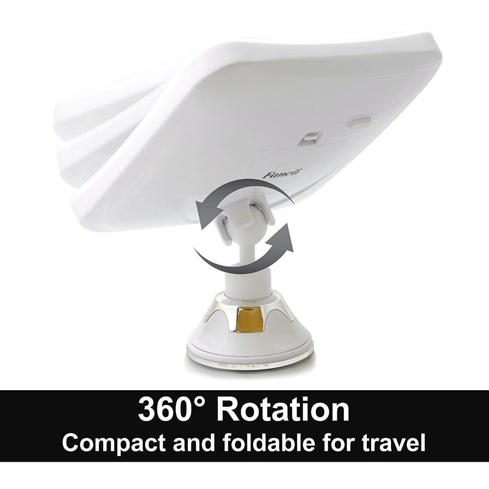 GlowView 10X Lighted Magnifying Mirror with LED & Suction Mount – Portable Makeup Mirror