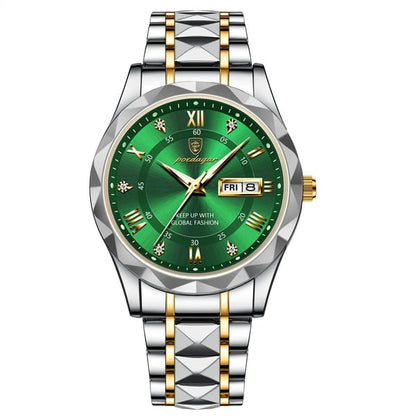 Waterproof Luxury Men’s Watch with Luminous Hands & Date