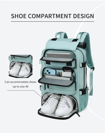 TRAVELMAX Pack – Large Waterproof Travel Backpack with USB Charging Port