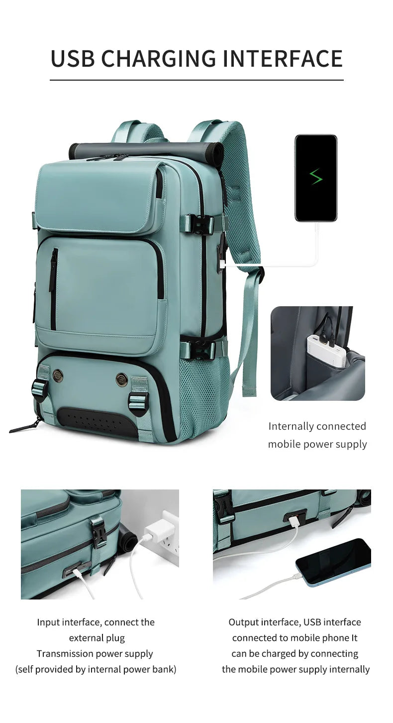 TRAVELMAX Pack – Large Waterproof Travel Backpack with USB Charging Port