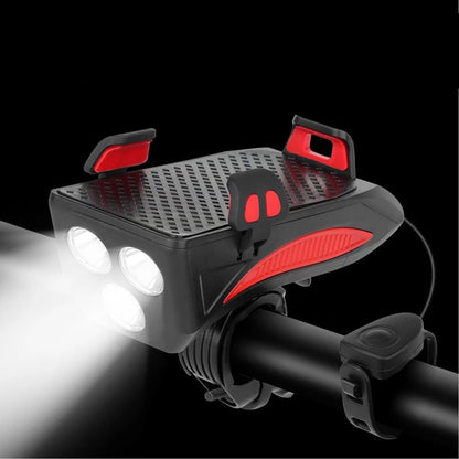 RideLight 4-in-1 Bike Light - Power Bank, Phone Holder & Horn - 400 Lumens Waterproof Light