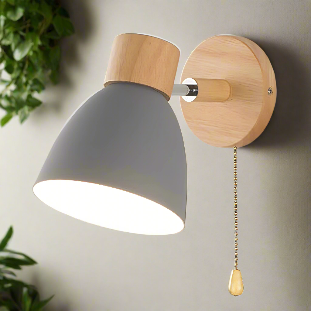 Scandinavian Inspired Wall Light with Easy Pull Switch