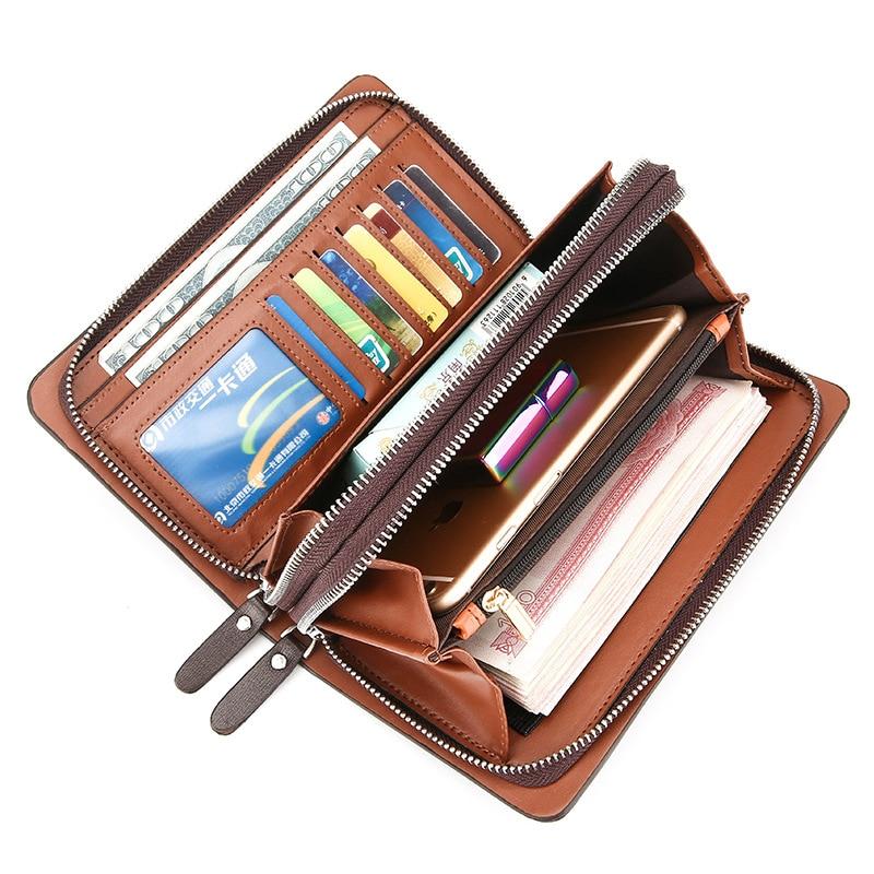 Men's Genuine Leather Clutch Bag – Stylish & Spacious PU Leather Wallet for Daily Essentials
