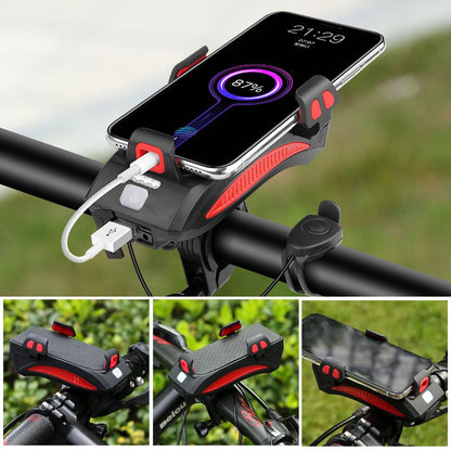 RideLight 4-in-1 Bike Light - Power Bank, Phone Holder & Horn - 400 Lumens Waterproof Light
