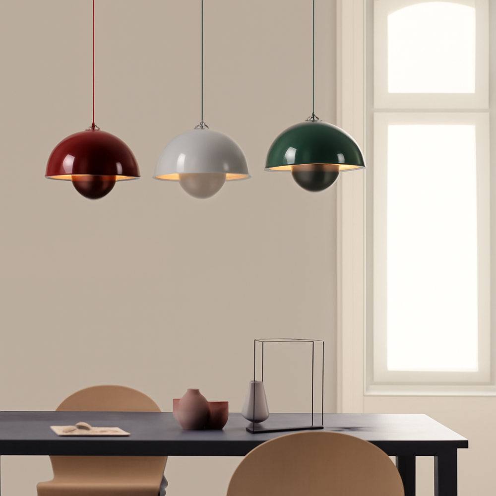 Half-Circle Colourful Chandelier – Modern Scandinavian Ceiling Light for Dining, Living & Office