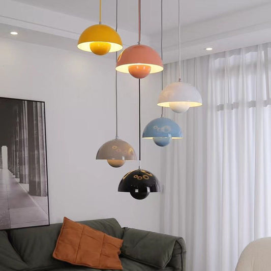Half-Circle Colourful Chandelier – Modern Scandinavian Ceiling Light for Dining, Living & Office