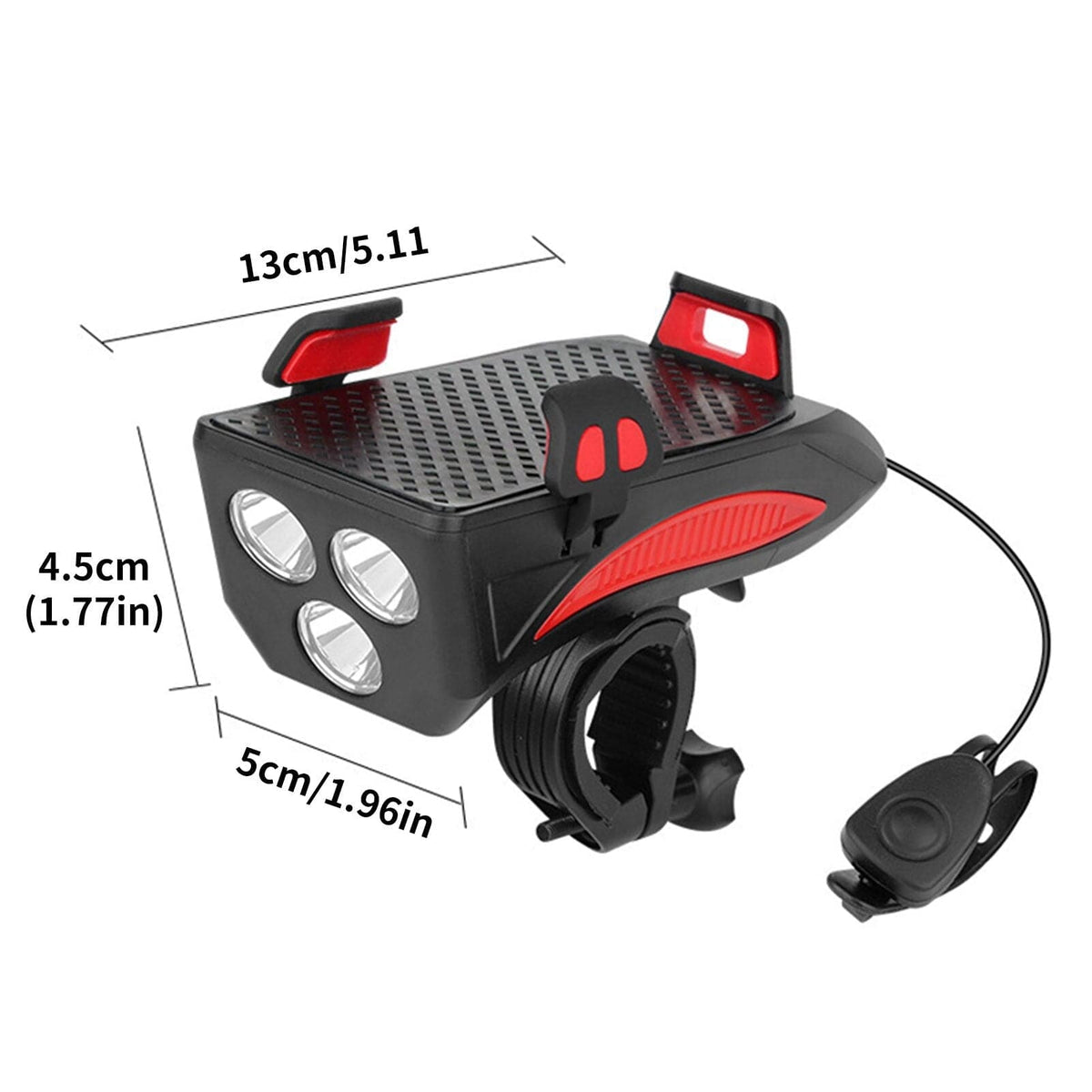 RideLight 4-in-1 Bike Light - Power Bank, Phone Holder & Horn - 400 Lumens Waterproof Light