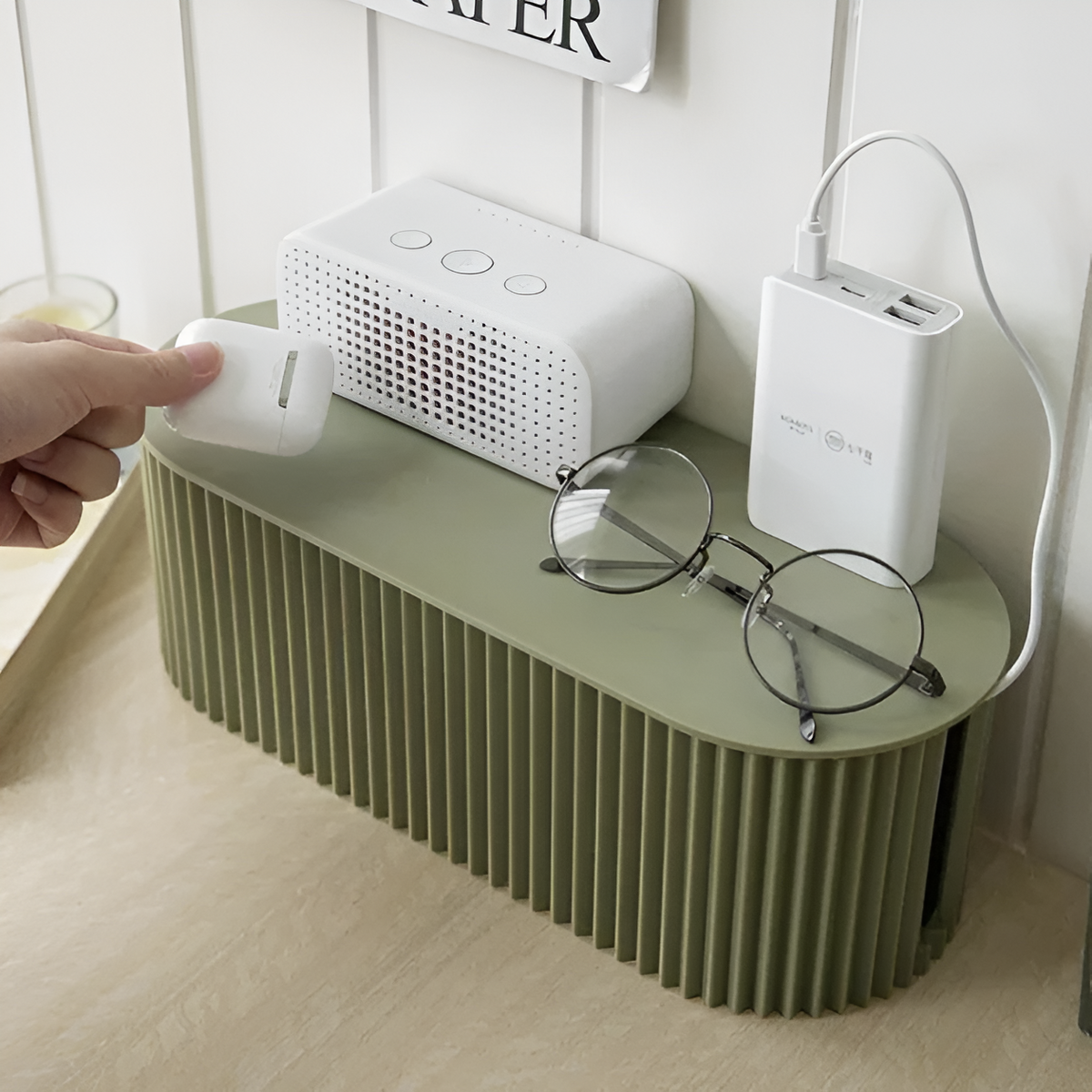 Elegant Cable Organiser Box – Minimalist Cable Storage in Soft Macaron Colours