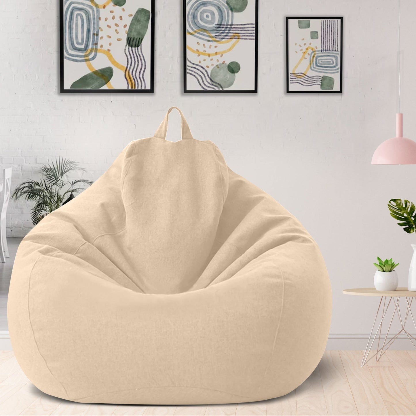 Luxury Linen Bean Bag – Ergonomic & Stylish Comfort Seating