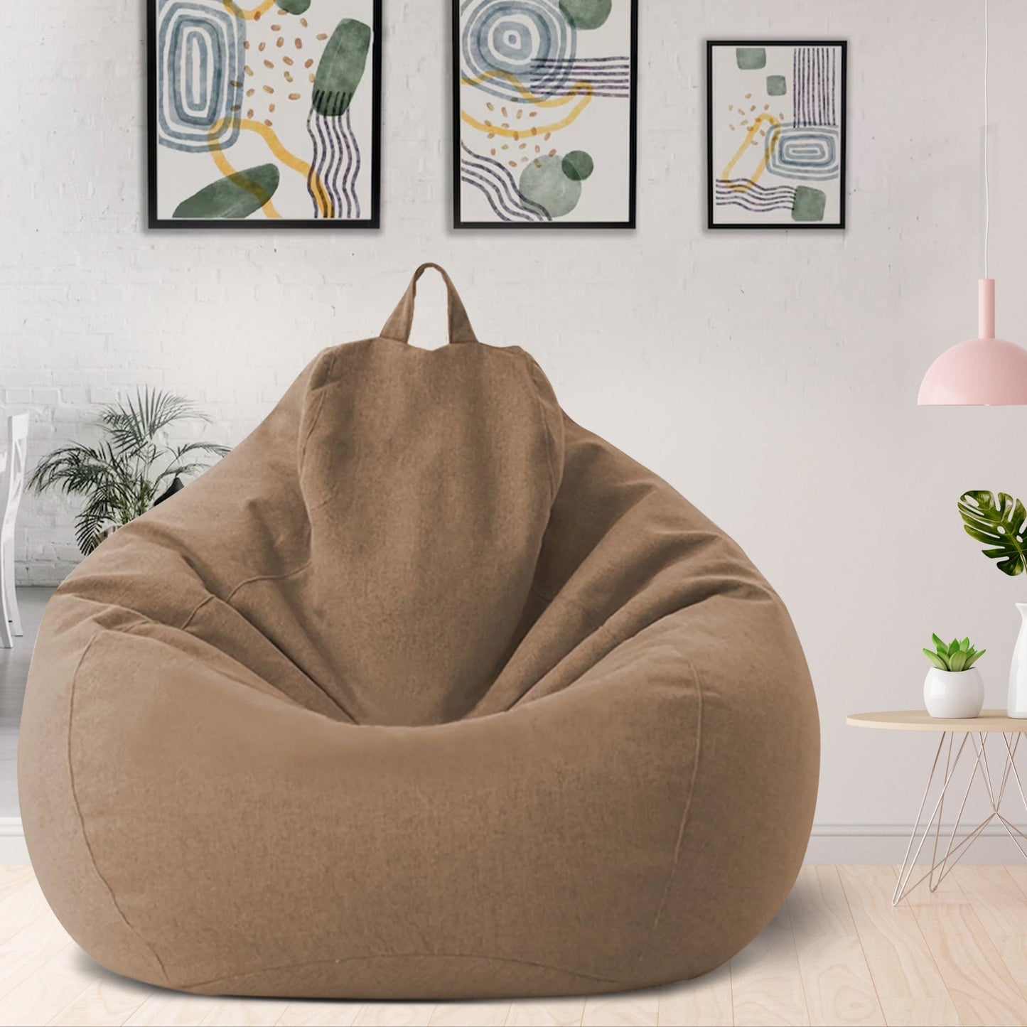 Luxury Linen Bean Bag – Ergonomic & Stylish Comfort Seating