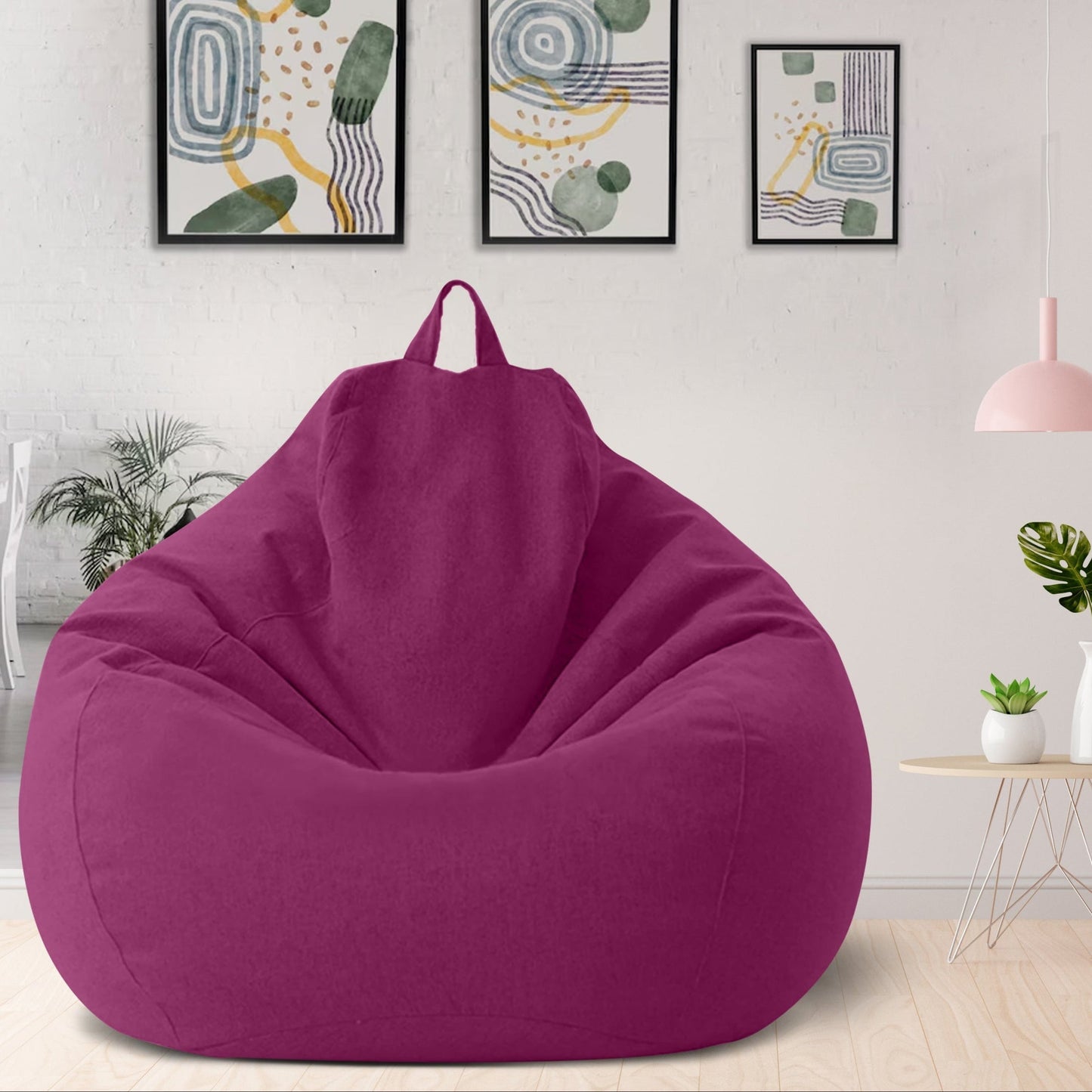 Luxury Linen Bean Bag – Ergonomic & Stylish Comfort Seating