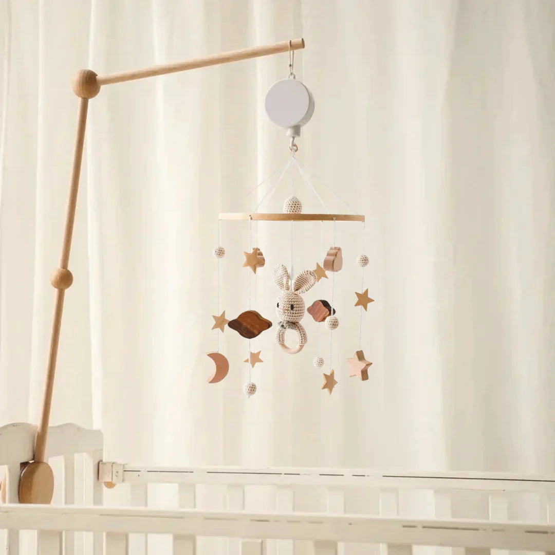 SkyWhirl –  Soothing Wooden Baby Mobile Without Battery | for Baby
