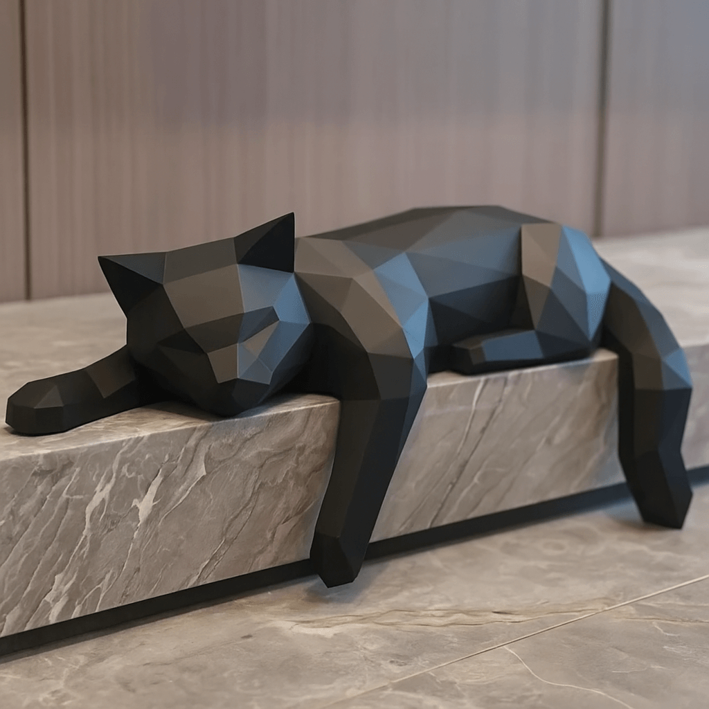 GeoCat – Abstract Cat Sculpture Modern & Elegant Home Décor