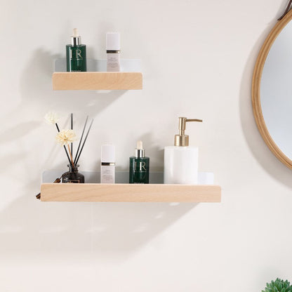Woodify Wall Shelf – Stylish No-Drill Shower Caddy for Modern Bathrooms