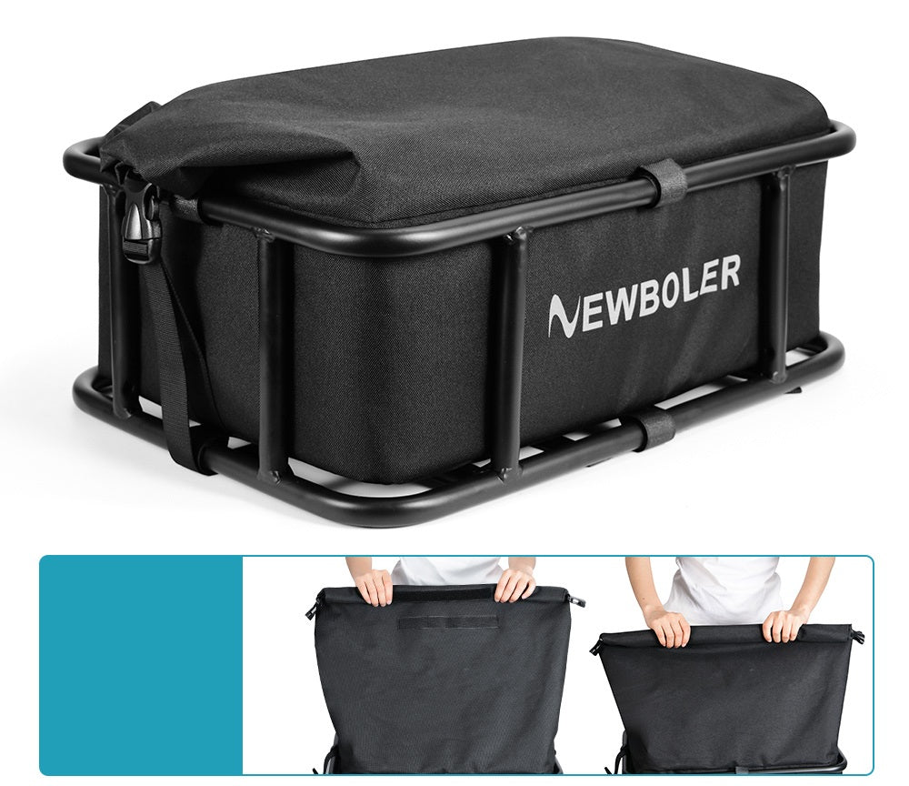 Heavy-Duty Rear Bike Basket with Rack – Large Metal Bicycle Carrier for Groceries, Commutes & E-Bikes