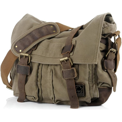 Michael Bag – Vintage Canvas Messenger Bag for Men with Leather Accents