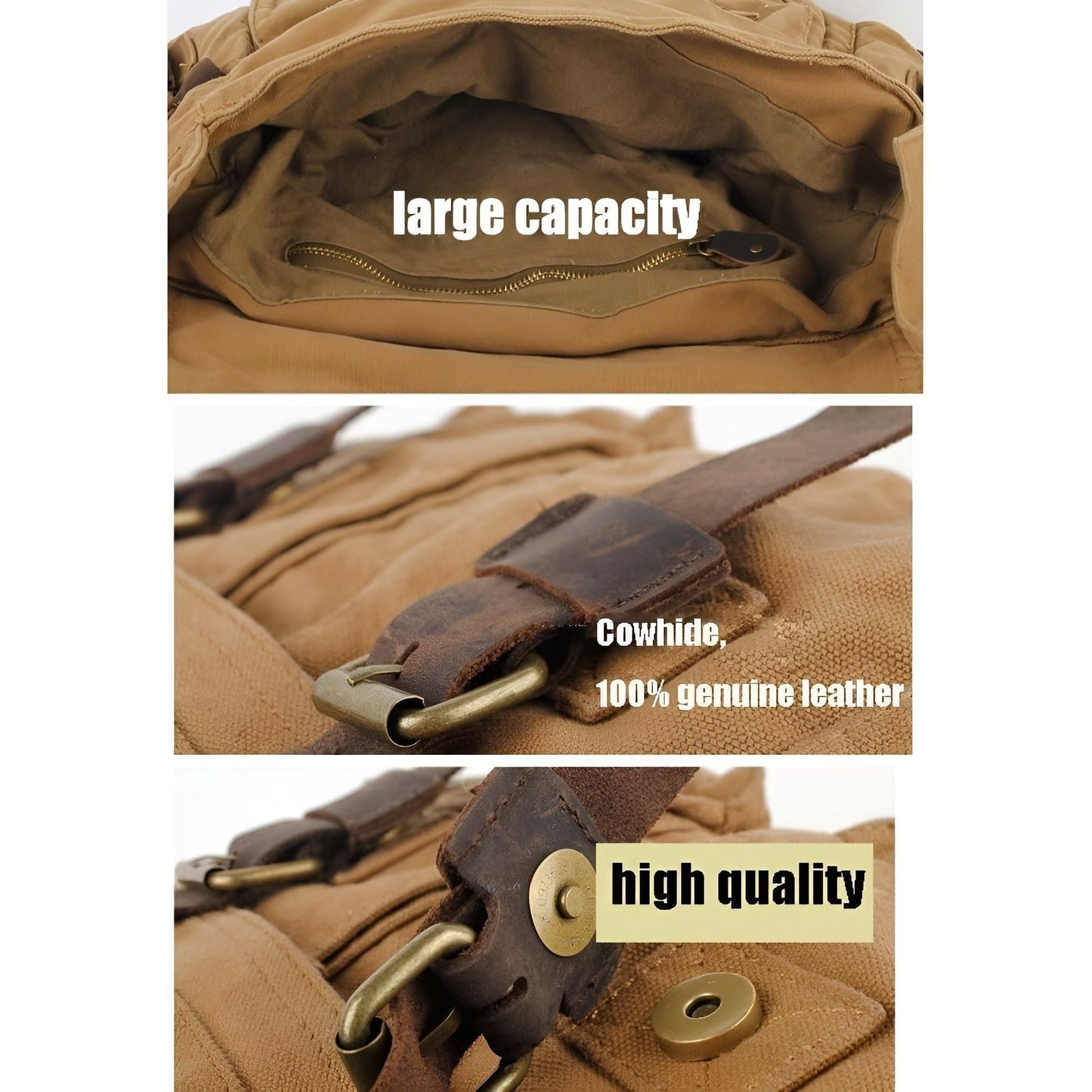 Michael Bag – Vintage Canvas Messenger Bag for Men with Leather Accents