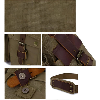 Michael Bag – Vintage Canvas Messenger Bag for Men with Leather Accents