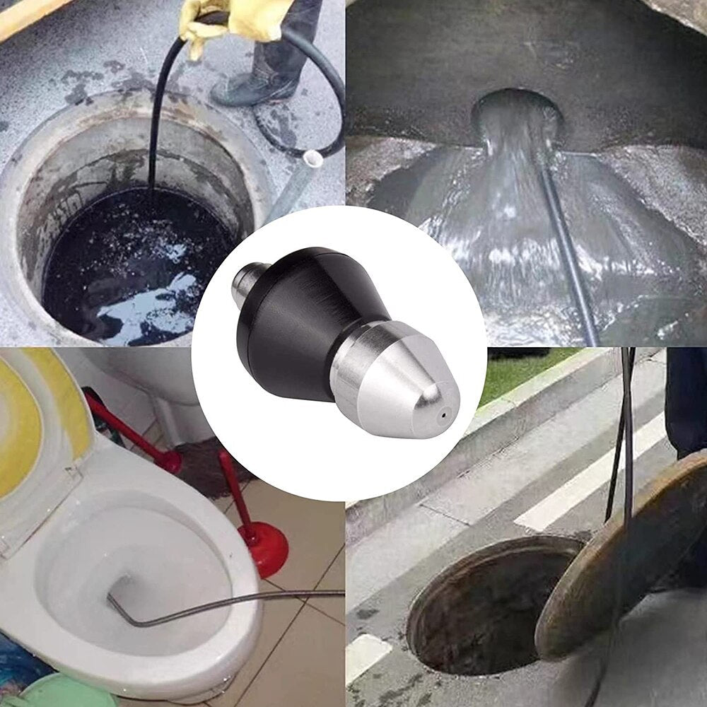 High-Pressure Drain Jetting Nozzle – Stainless Steel Sewer Cleaning Sprayer for Fast Pipe Unblocking
