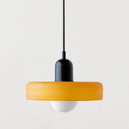 Coloured Glass Pendant Light – Elegant Bauhaus-Style Hanging Lamp for Living Room & Dining Area