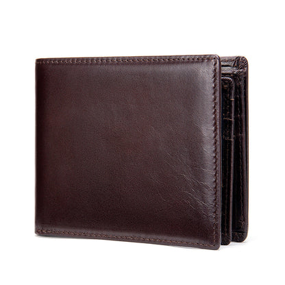 StitchCraft Men’s Bifold Genuine Leather RFID Wallet – Slim, Secure & Stylish