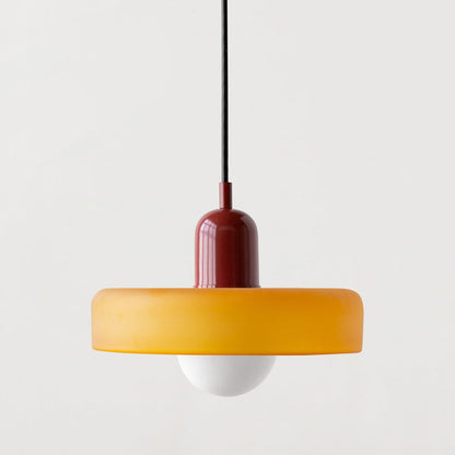 Coloured Glass Pendant Light – Elegant Bauhaus-Style Hanging Lamp for Living Room & Dining Area