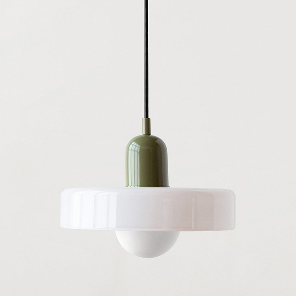 Coloured Glass Pendant Light – Elegant Bauhaus-Style Hanging Lamp for Living Room & Dining Area