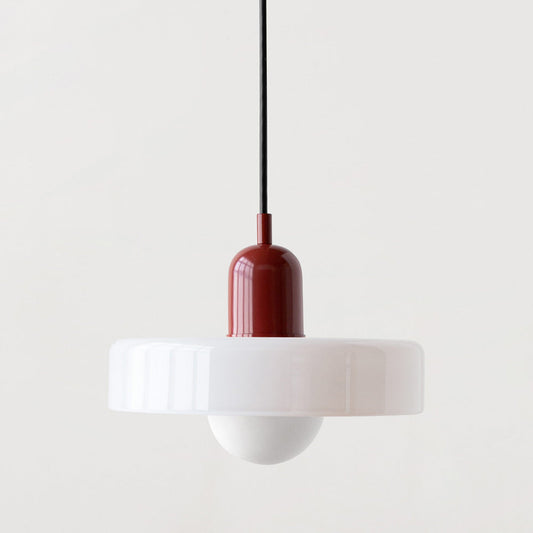 Coloured Glass Pendant Light – Elegant Bauhaus-Style Hanging Lamp for Living Room & Dining Area