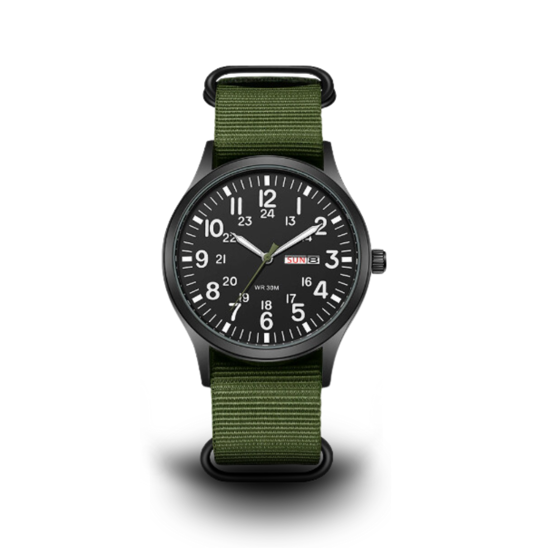 Men’s Rugged Outdoor Watch – Waterproof Military-Style Stainless Steel Timepiece