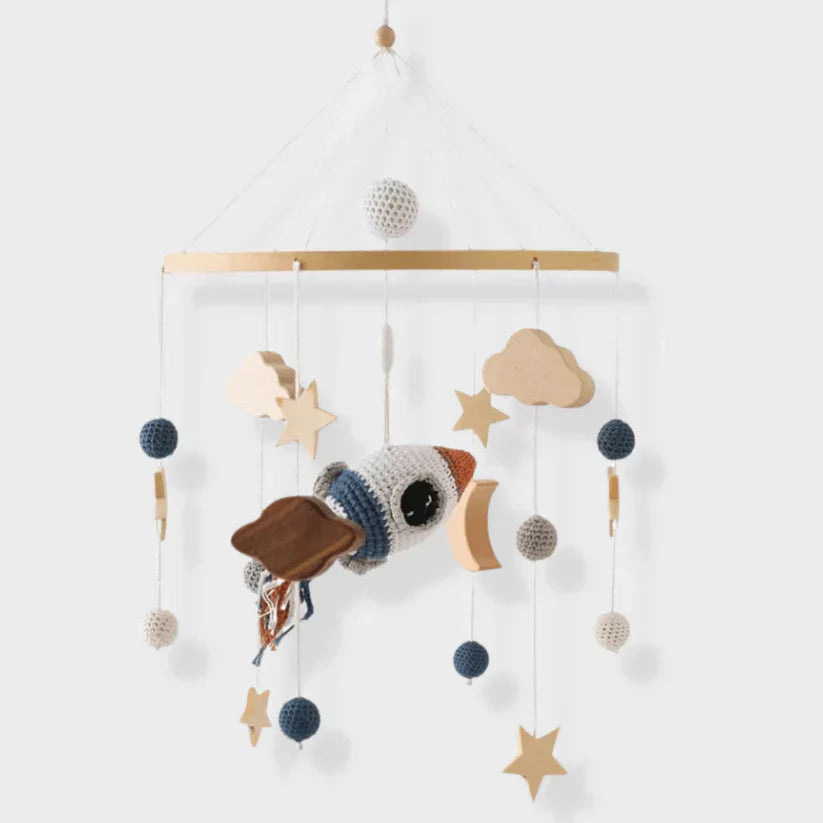 SkyWhirl –  Soothing Wooden Baby Mobile Without Battery | for Baby