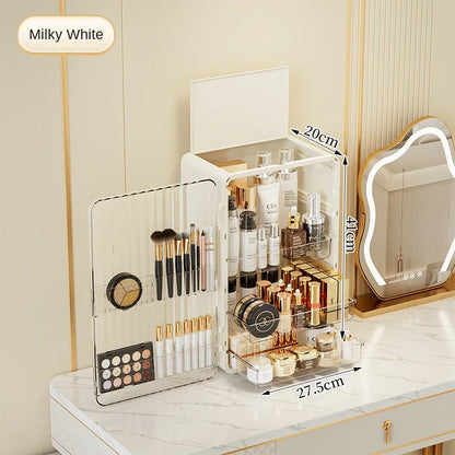 Luxo Luxury Makeup Storage Box – Dust-Proof Cosmetic Organizer with Magnetic Door