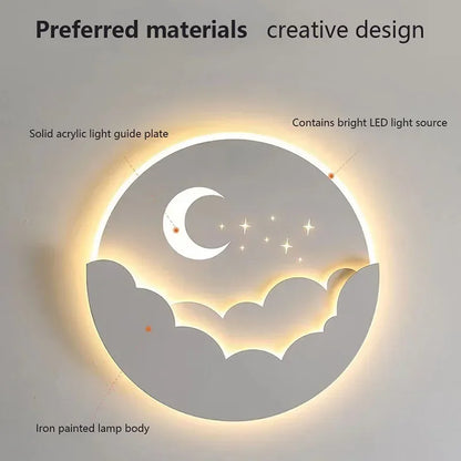 Magical LED Wall Lamp – Moon & Stars Night Light